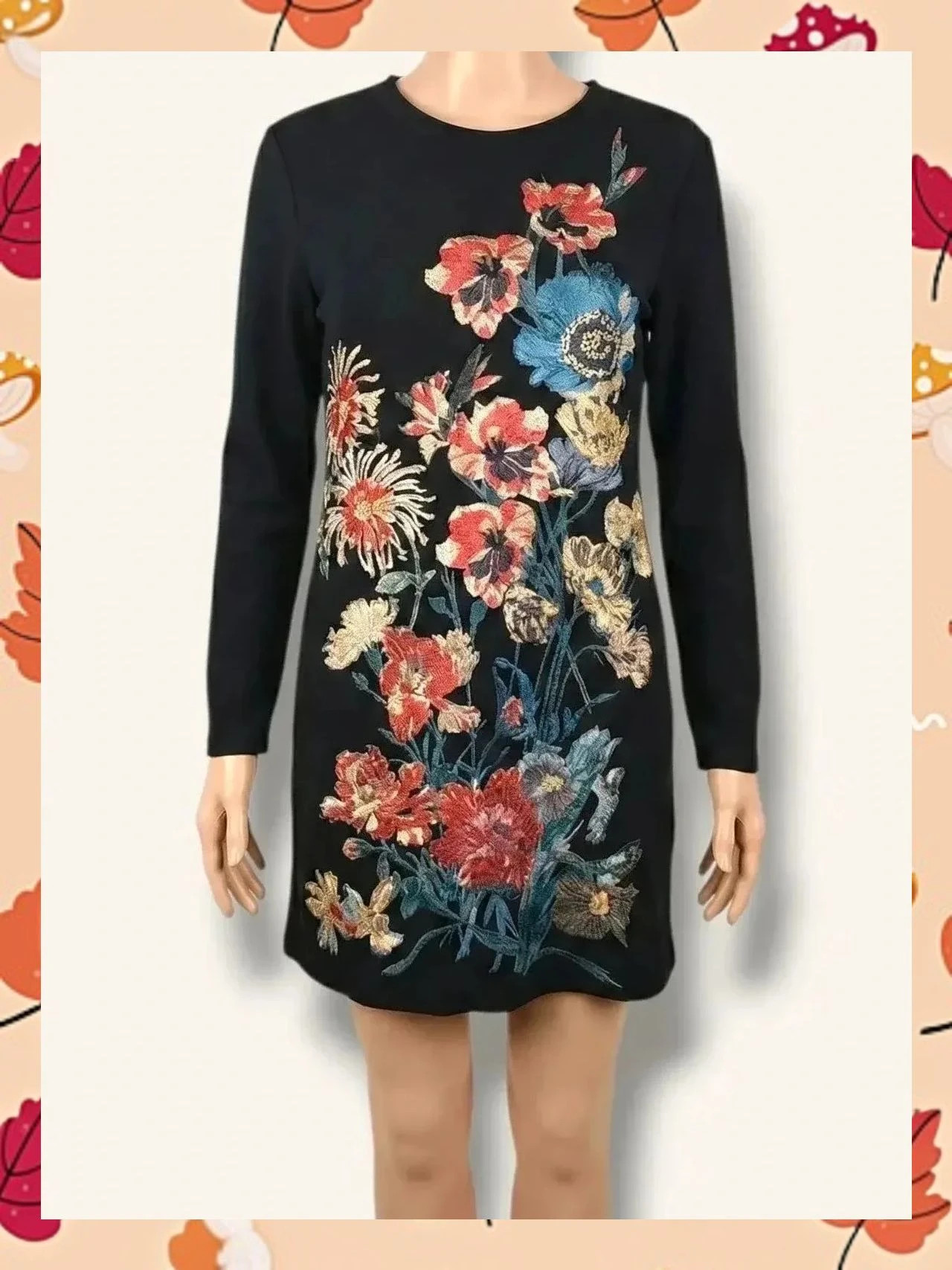 Precioso vestido negro Zara estampado acuarela Talla S – Zara – taille S / 36 / 8