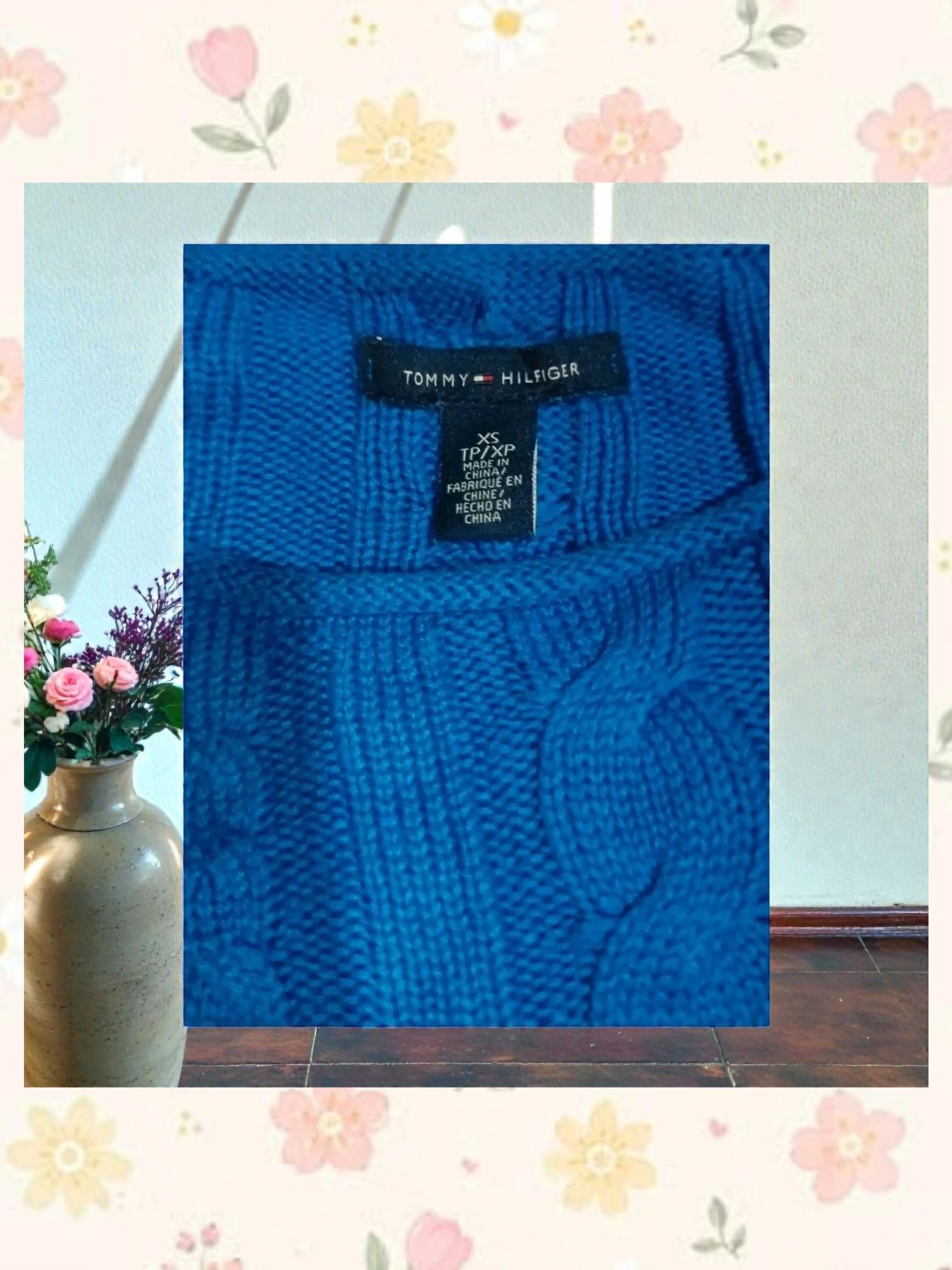 Tommy Hilfiger Original - Suéter Cable Knit Azul Eléctrico – Tommy Hilfiger – taille XS / 34 / 6 3