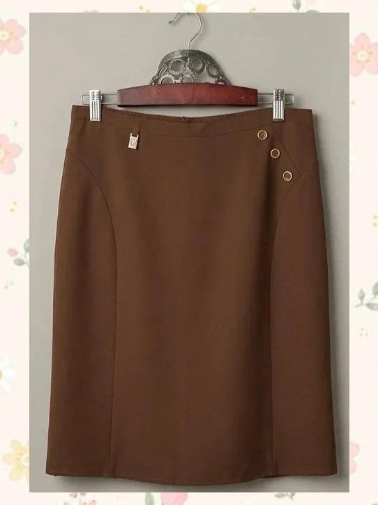 Preciosa falda de la firma Confecciones Touche en un elegante y versátil tono marrón chocolate. – Touché – taille XXXL / 46 / 18