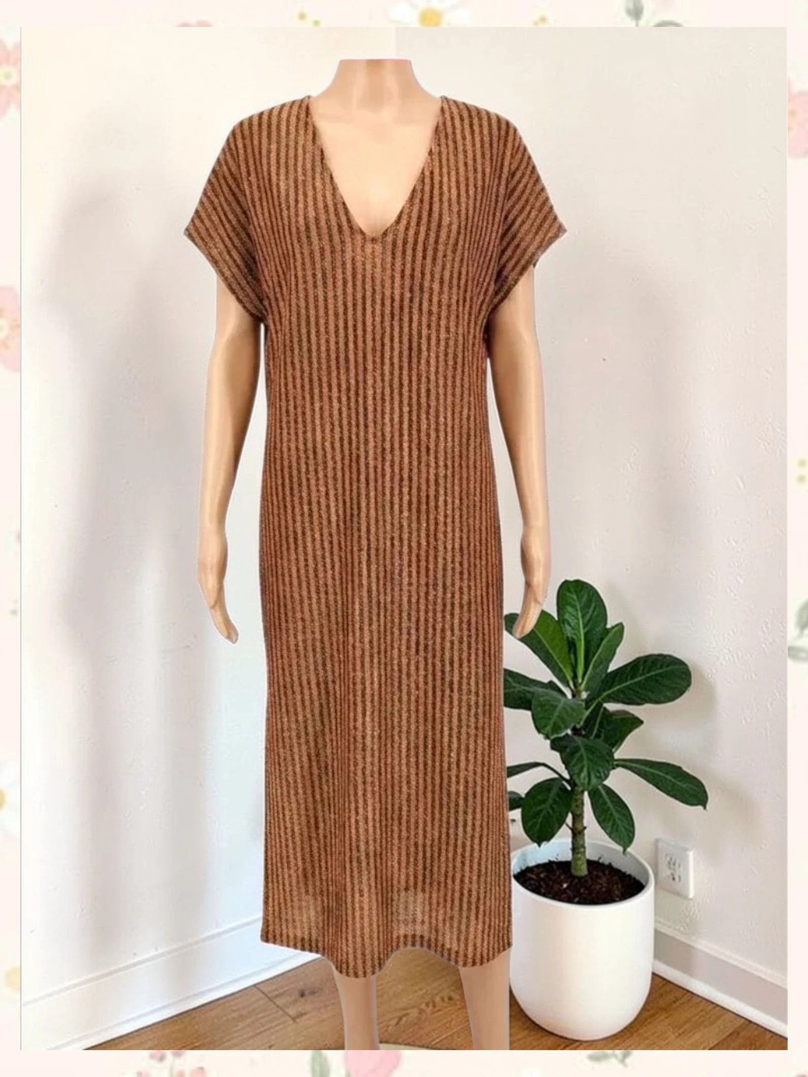 Vestido midi de rayas con hilo metalizado Zara Talla S – Zara – taille S / 36 / 8 4