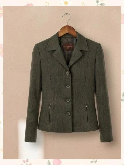 Blazer Woman Borsache Verde Oliva Espiga T.38 – Woman Borsache – taille M / 38 / 10