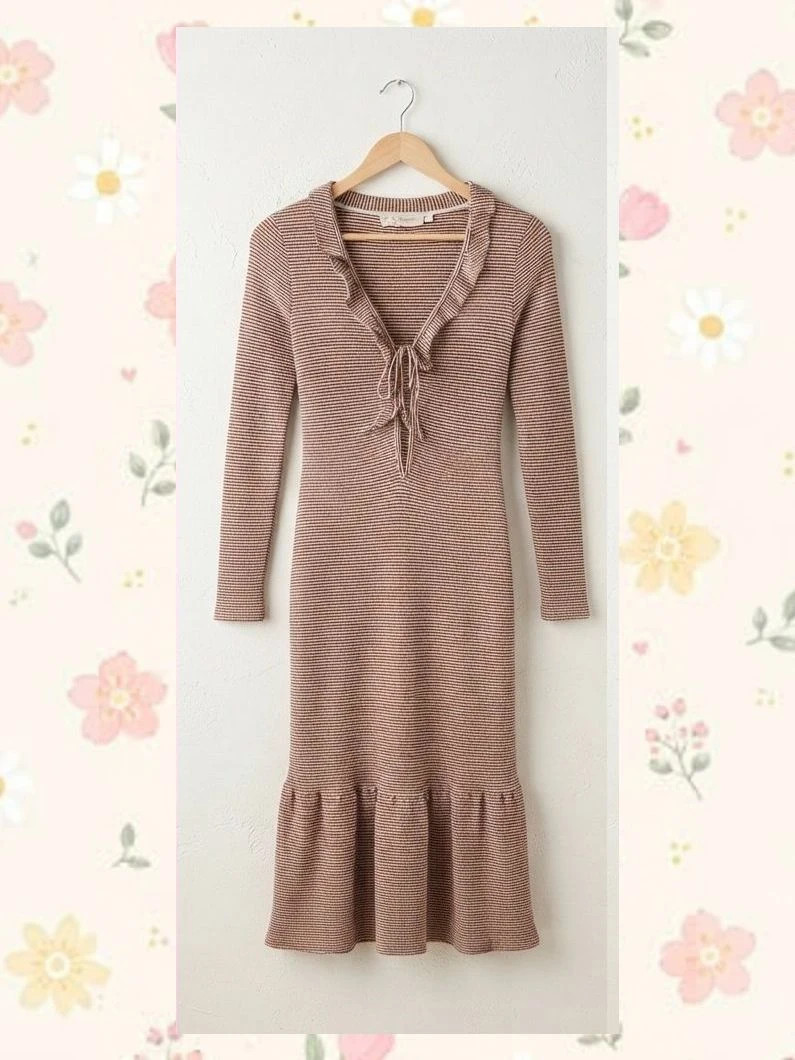 Vestido Midi Dolores Promesas Rayas - Estilo Chic y Sofisticado – Dolores Promesas – taille XS / 34 / 6