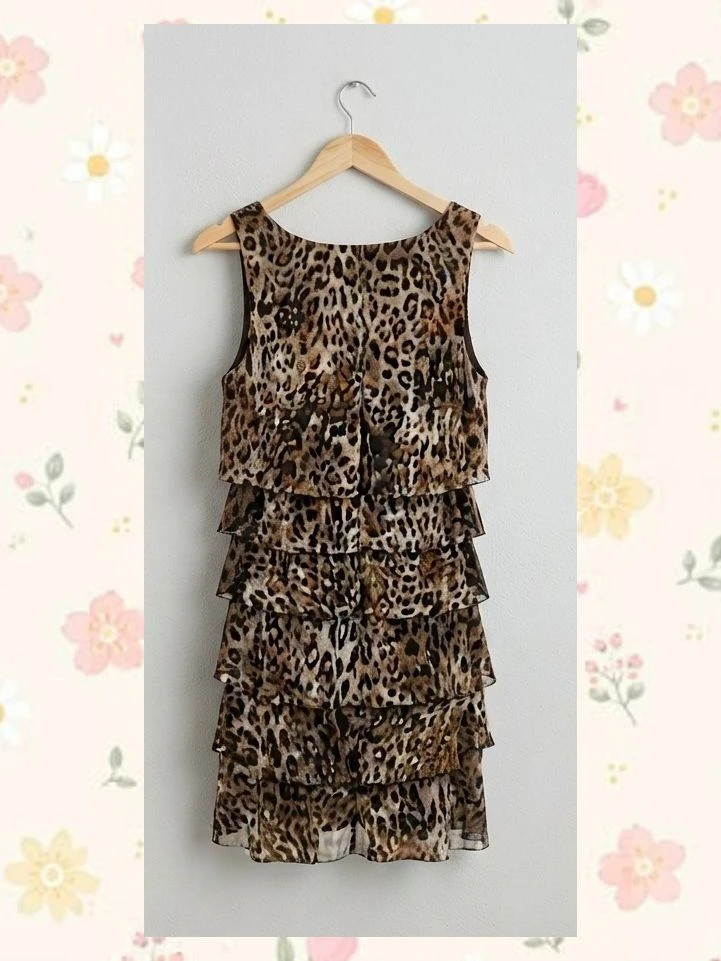Vestido Corto a Capas con Estampado de Leopardo Connected Apparel T. 12 – Connected Apparel – taille M / 38 / 10 2