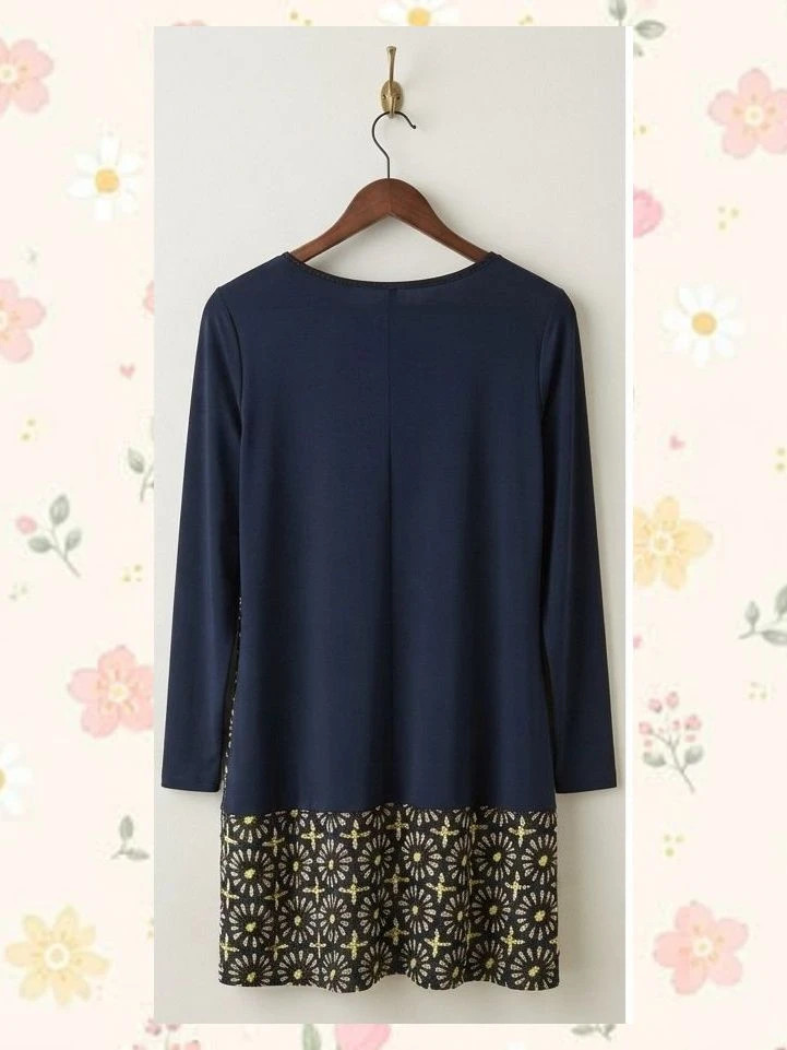 Vestido Niza Azul Marino - Detalle Bordado - Talla 38 👗