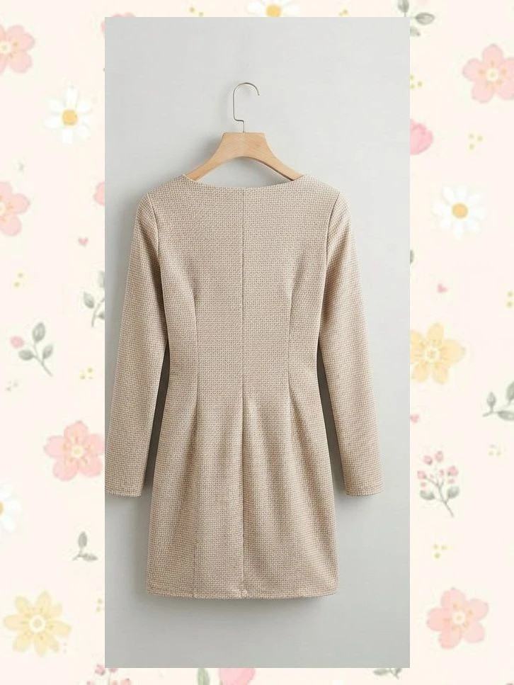 Vestido Mini Zara Beige Escote Cuadrado Talla XS – taille XS / 34 / 6 2