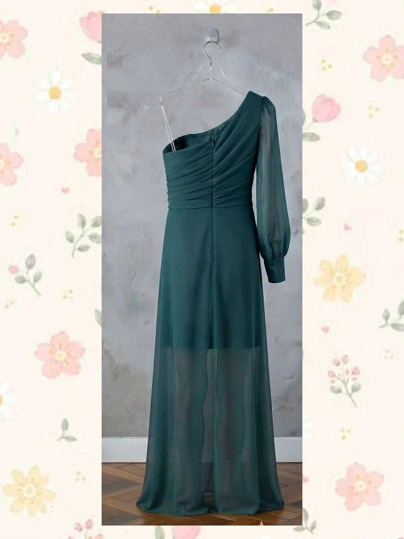 Vestido Gala Boutique Asimétrico Azul Petróleo – taille M / 38 / 10 2