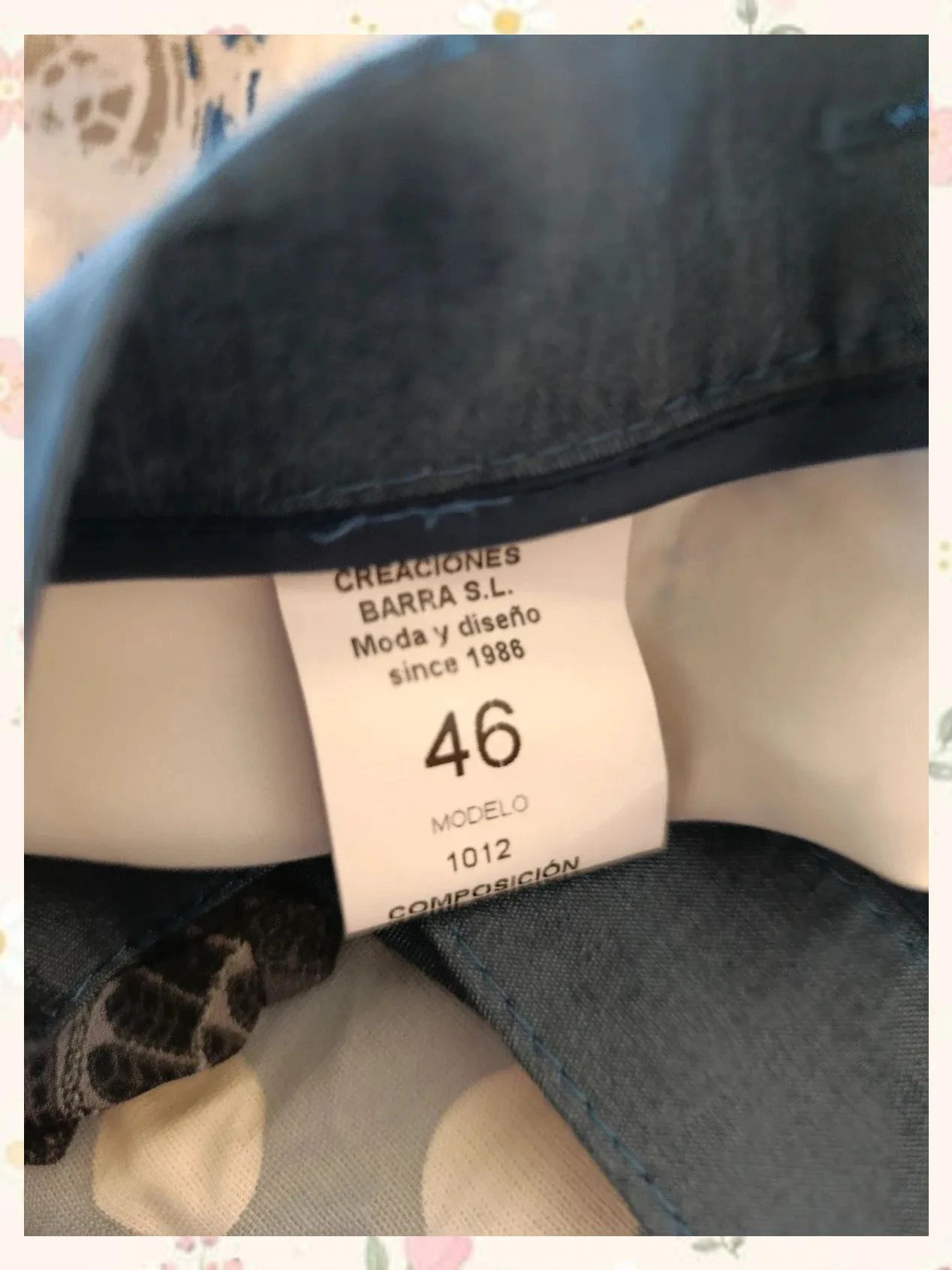 Elegante falda estampada azul y marino Barra Moda T.46 – Barra moda – taille XXXL / 46 / 18 4