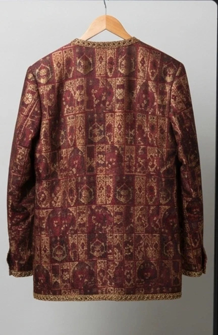 Chaqueta vintage brocada burdeos y dorados – taille M / 38 / 10 2
