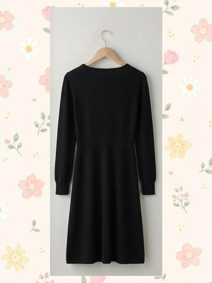 Vestido 100% Cashmere White + Warren Negro Talla Lujo – White + Warren – taille S / 36 / 8 2