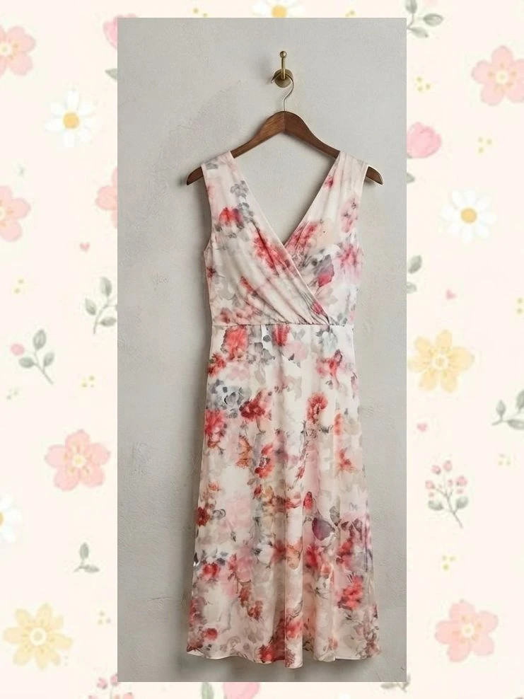 Vestido Tiffany Rous Talla 5 - Estampado Floral & Espalda en V – Tiffany Rose – taille L / 40 / 12 2