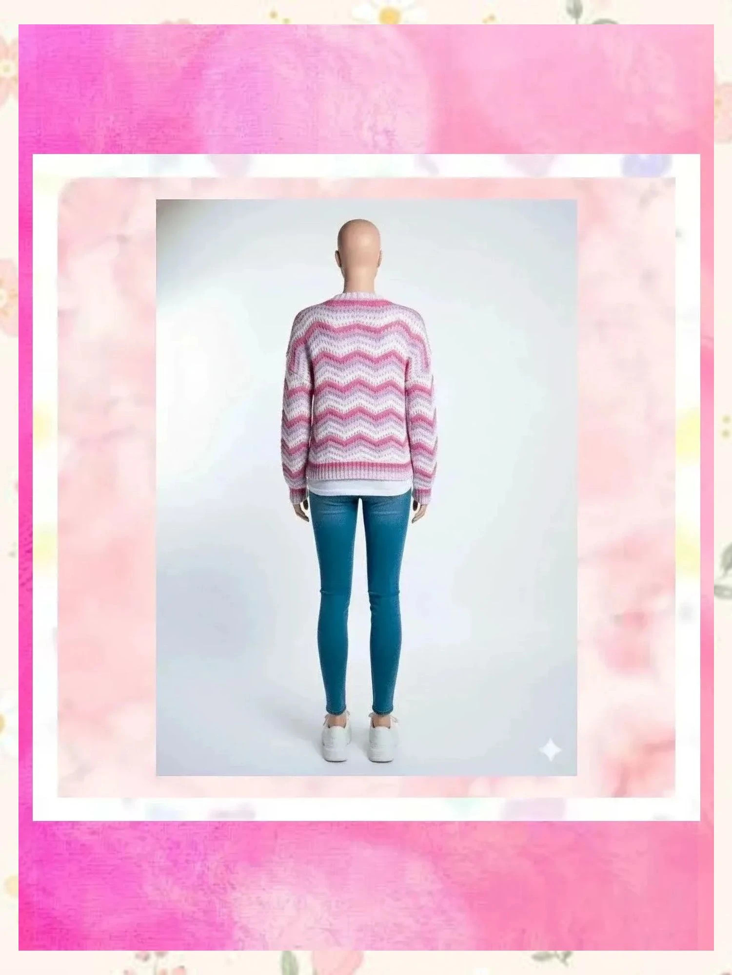 💜 Chaqueta Punto MANGO - Talla M - Zig Zag/Chevron Rosa y Morado - Cardigan Oversize – Mango – taille M / 38 / 10 3