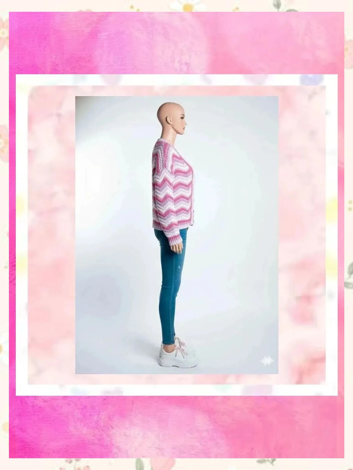 💜 Chaqueta Punto MANGO - Talla M - Zig Zag/Chevron Rosa y Morado - Cardigan Oversize – Mango – taille M / 38 / 10 2