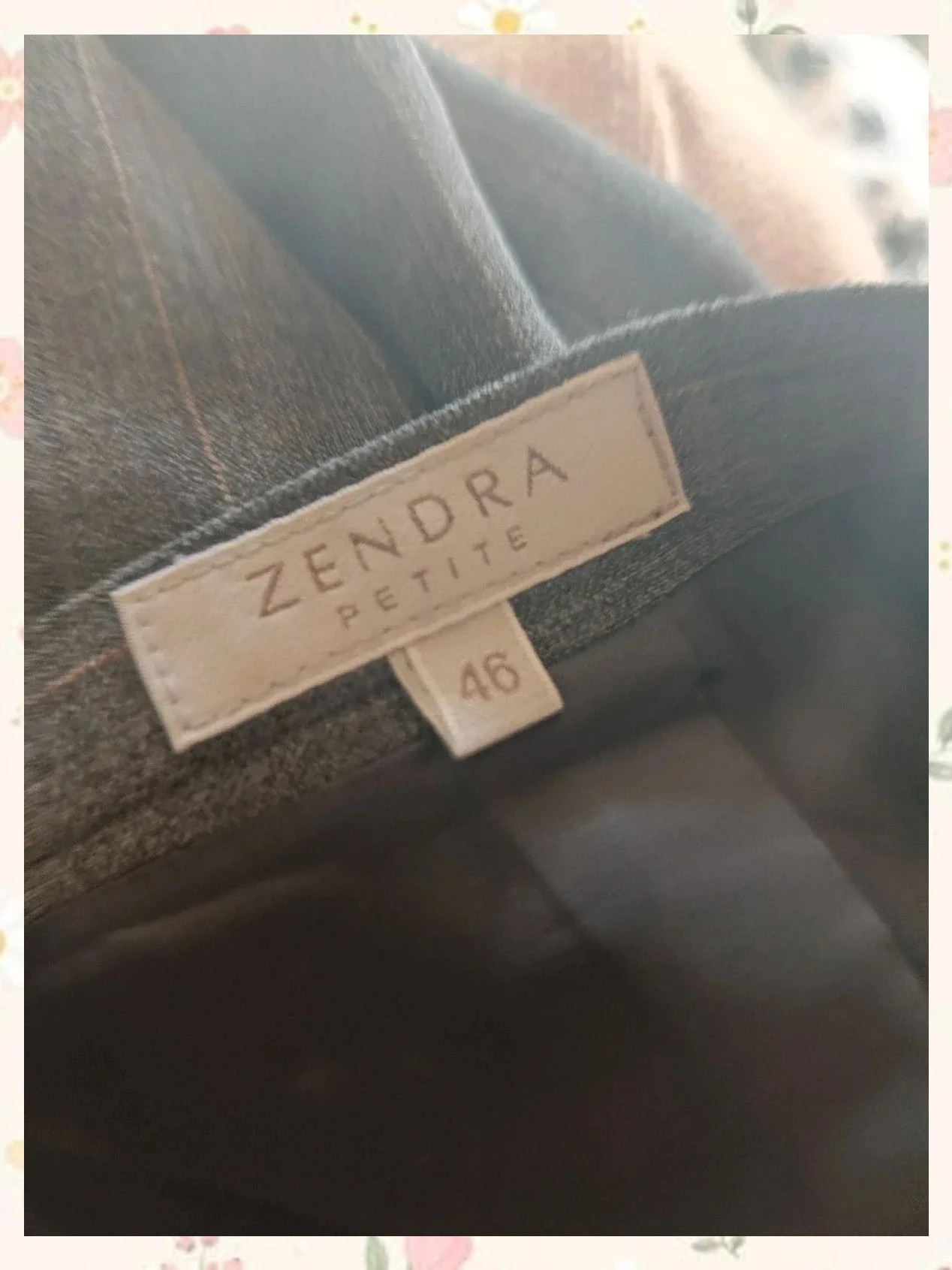 Falda midi gris rayas diplomáticas Zendra Petite T.42/ – Zendra – taille XL / 42 / 14 3
