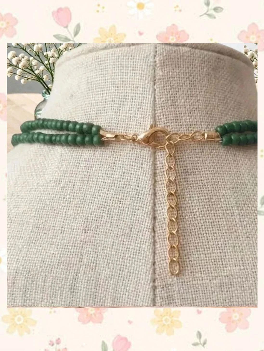 Collar Geométrico Discos Planos Verde y Teja - Nuevo 🟢🔴 2