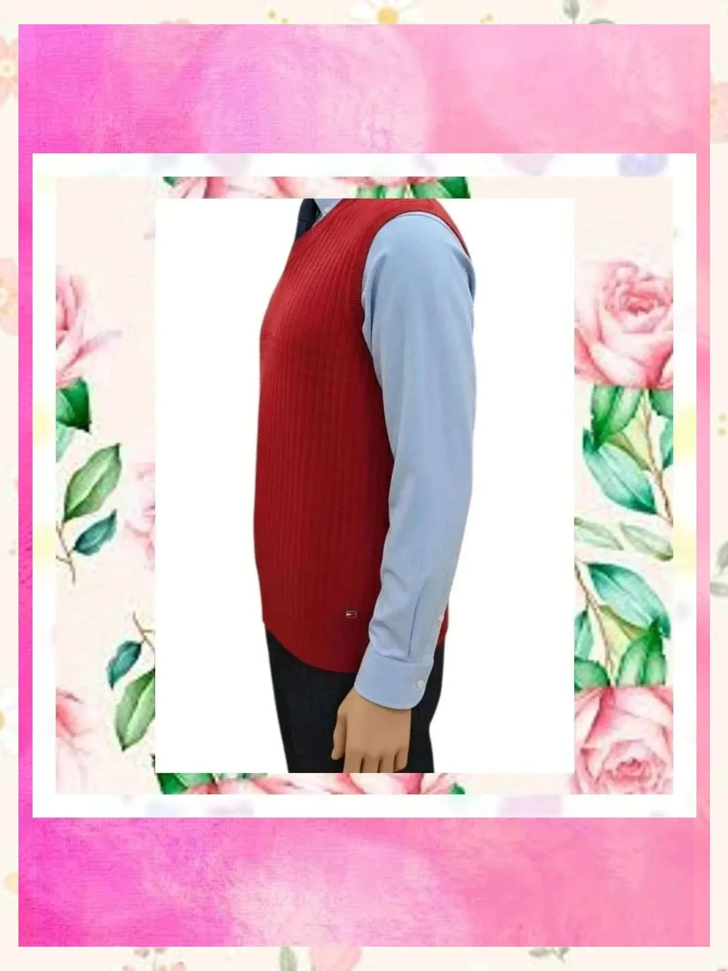 Chaleco Tommy Hilfiger Rojo de Punto XL - Impecable – Tommy Hilfiger – taille XL 3