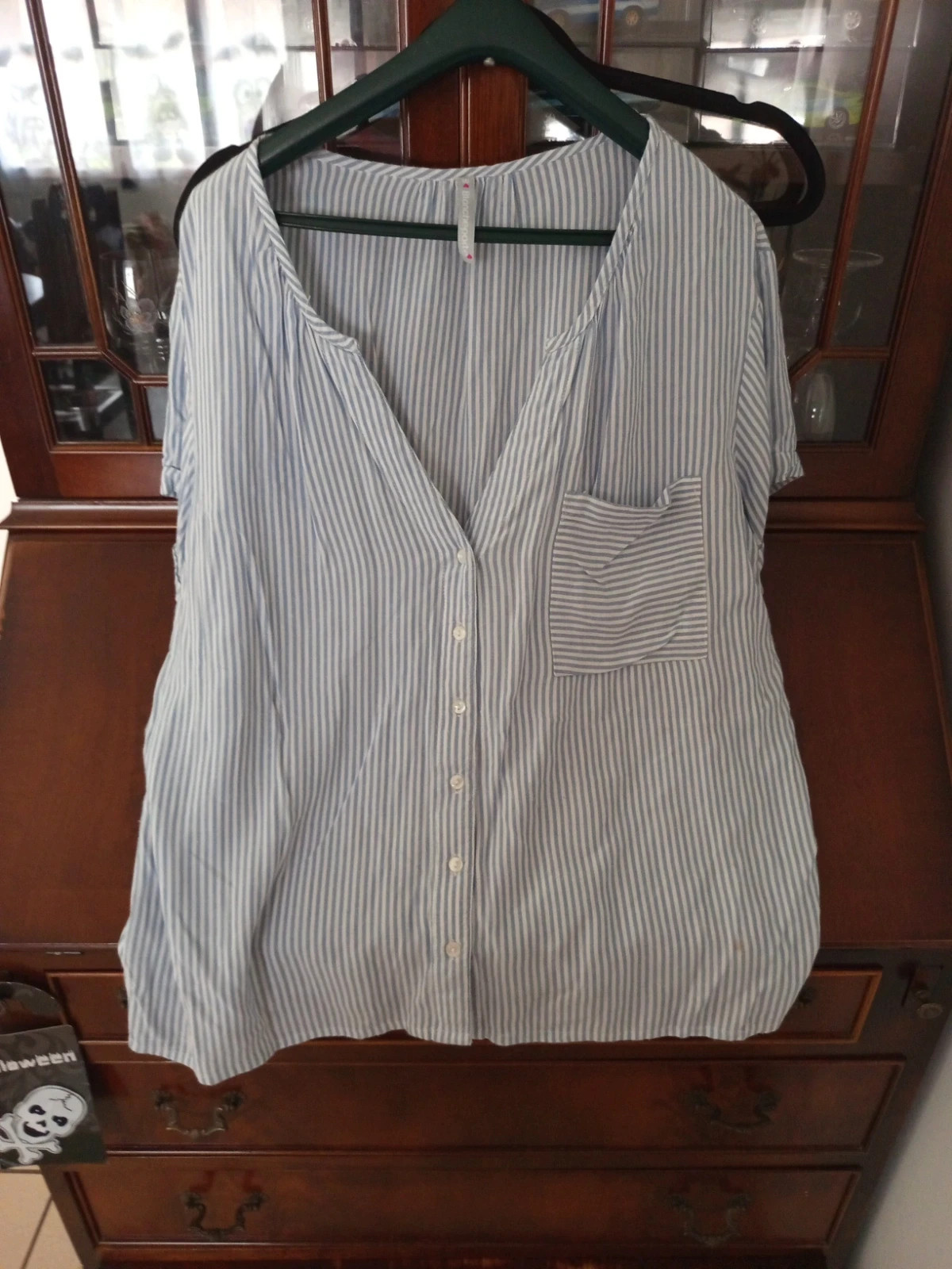 Blouse légère à rayures bleues et blanches Blancheporte T50 XXL