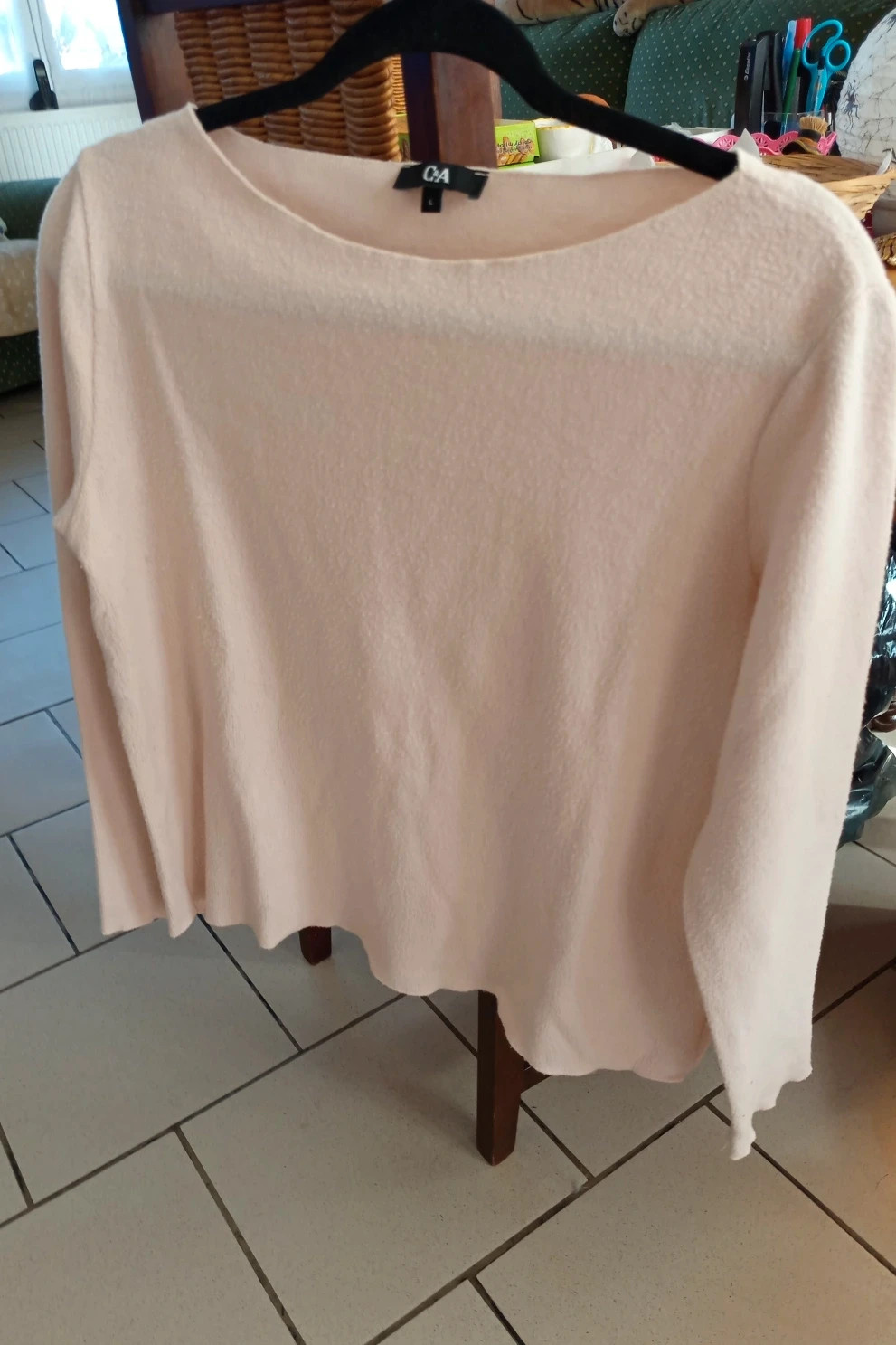 Top crème en maille fine C&A - Taille L