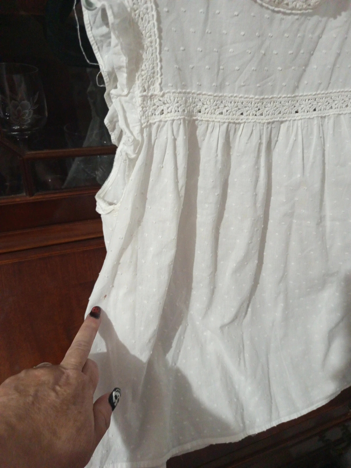 Blouse blanche sans manches plumetis Kiabi M – Kiabi – taille M / 38 / 10 5