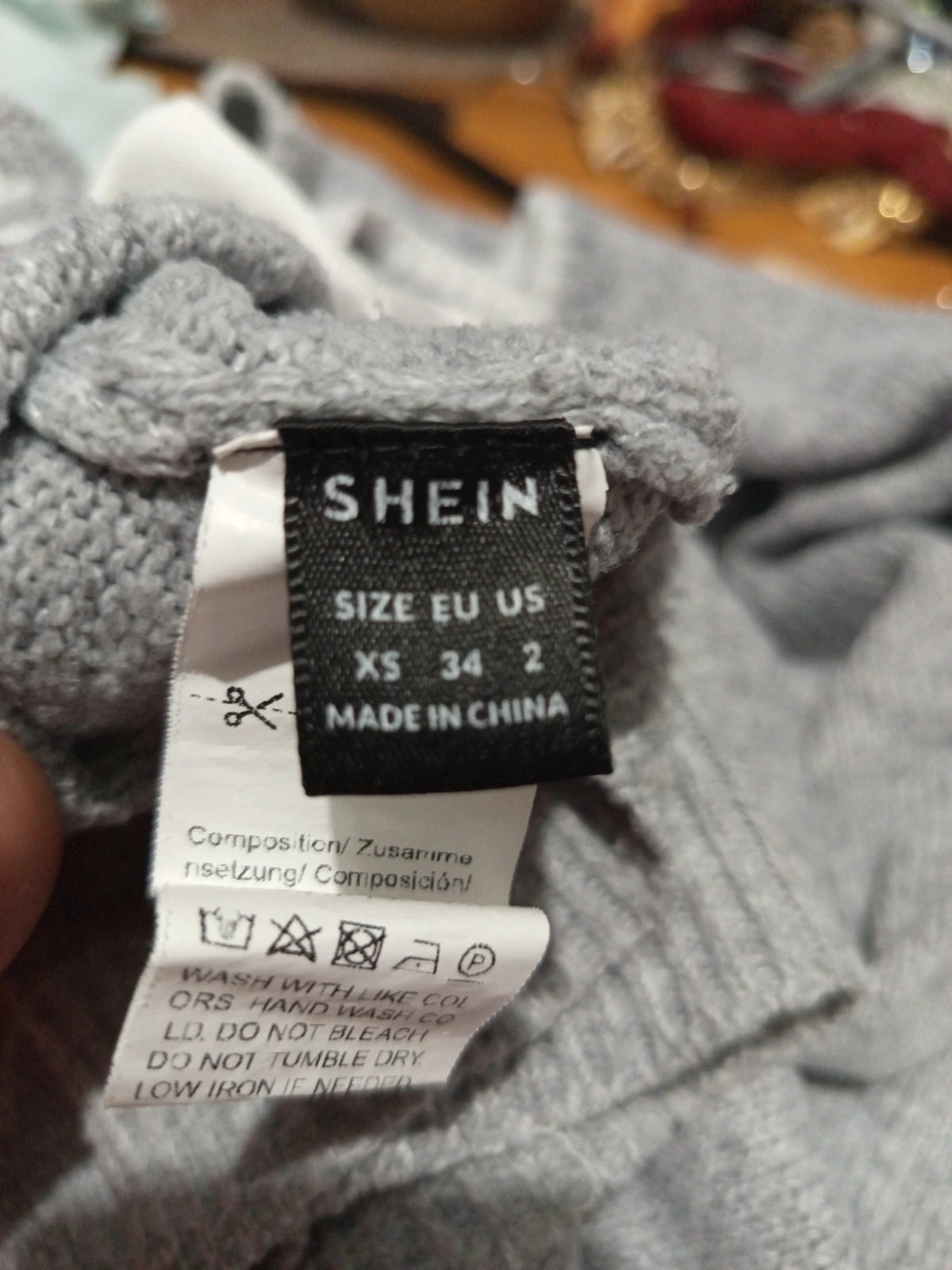Pull trompe l'œil style gilet gris nœuds blancs shein XS 34 – Shein – taille XS / 34 / 6 4