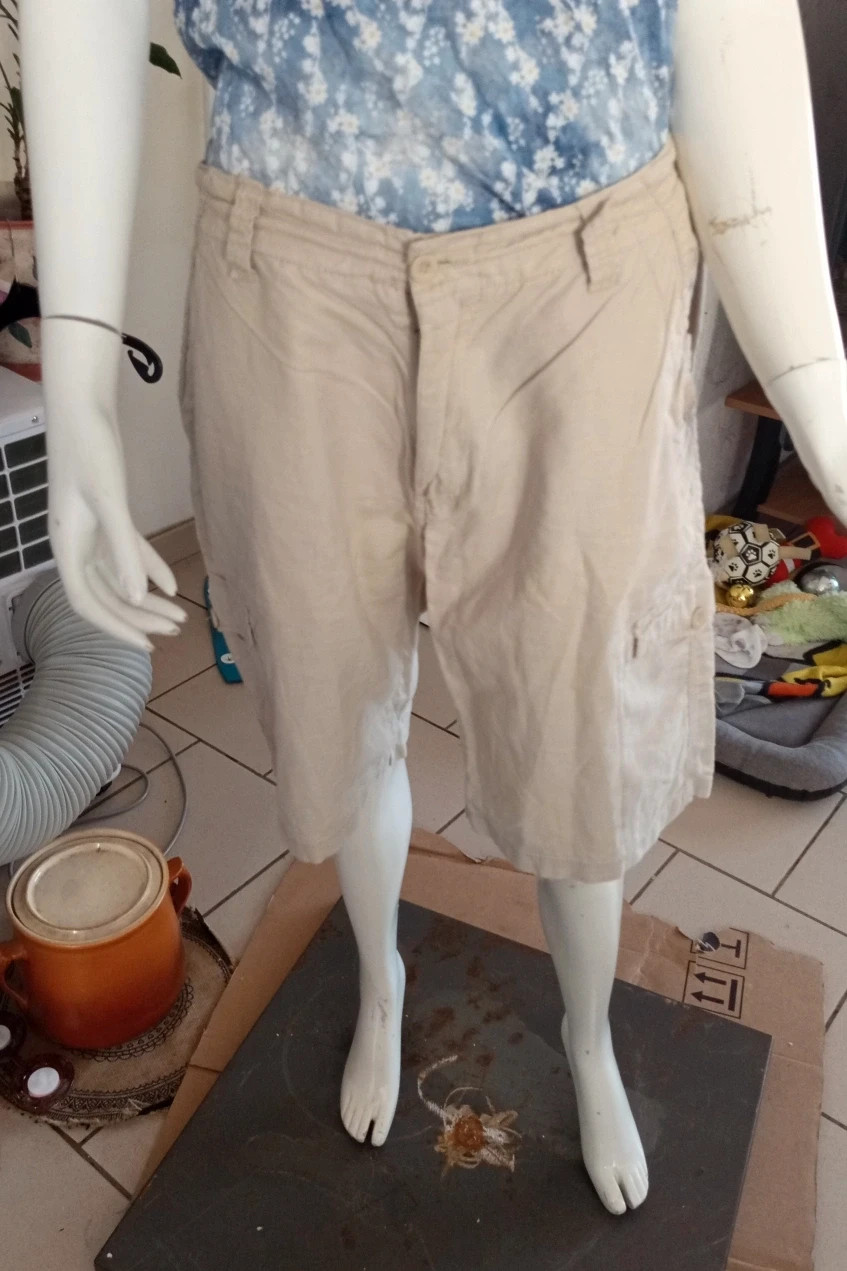 Short cargo beige Tex Man – Taille 42 – Style multipoches