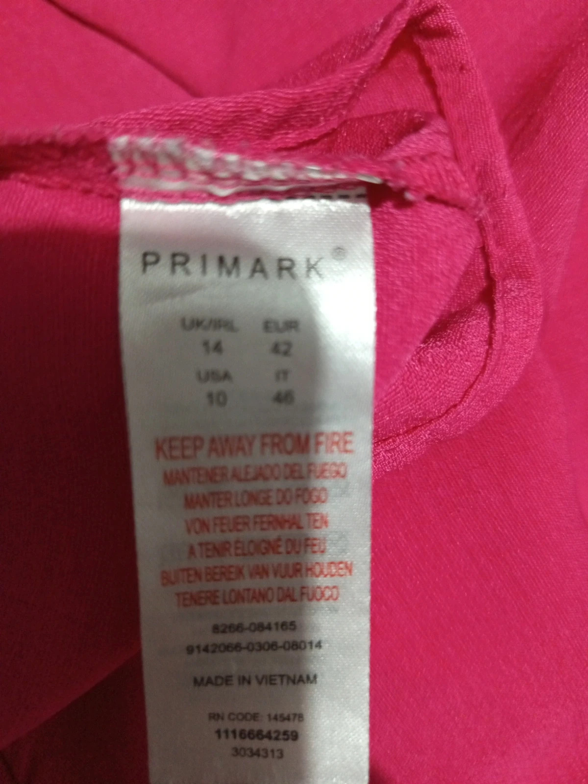 Top fluide fuchsia à volants Primark – Taille 42 (L) – Primark – taille L / 40 / 12 4