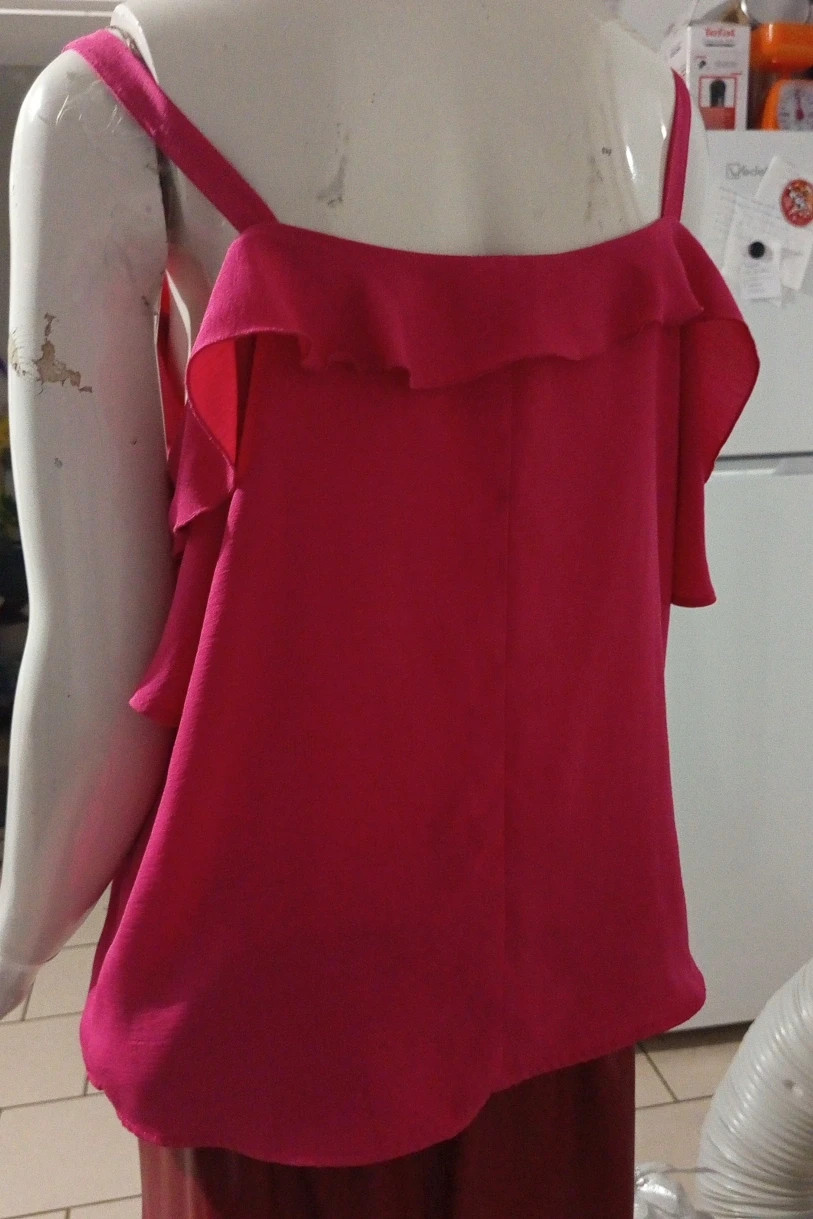 Top fluide fuchsia à volants Primark – Taille 42 (L) – Primark – taille L / 40 / 12 3