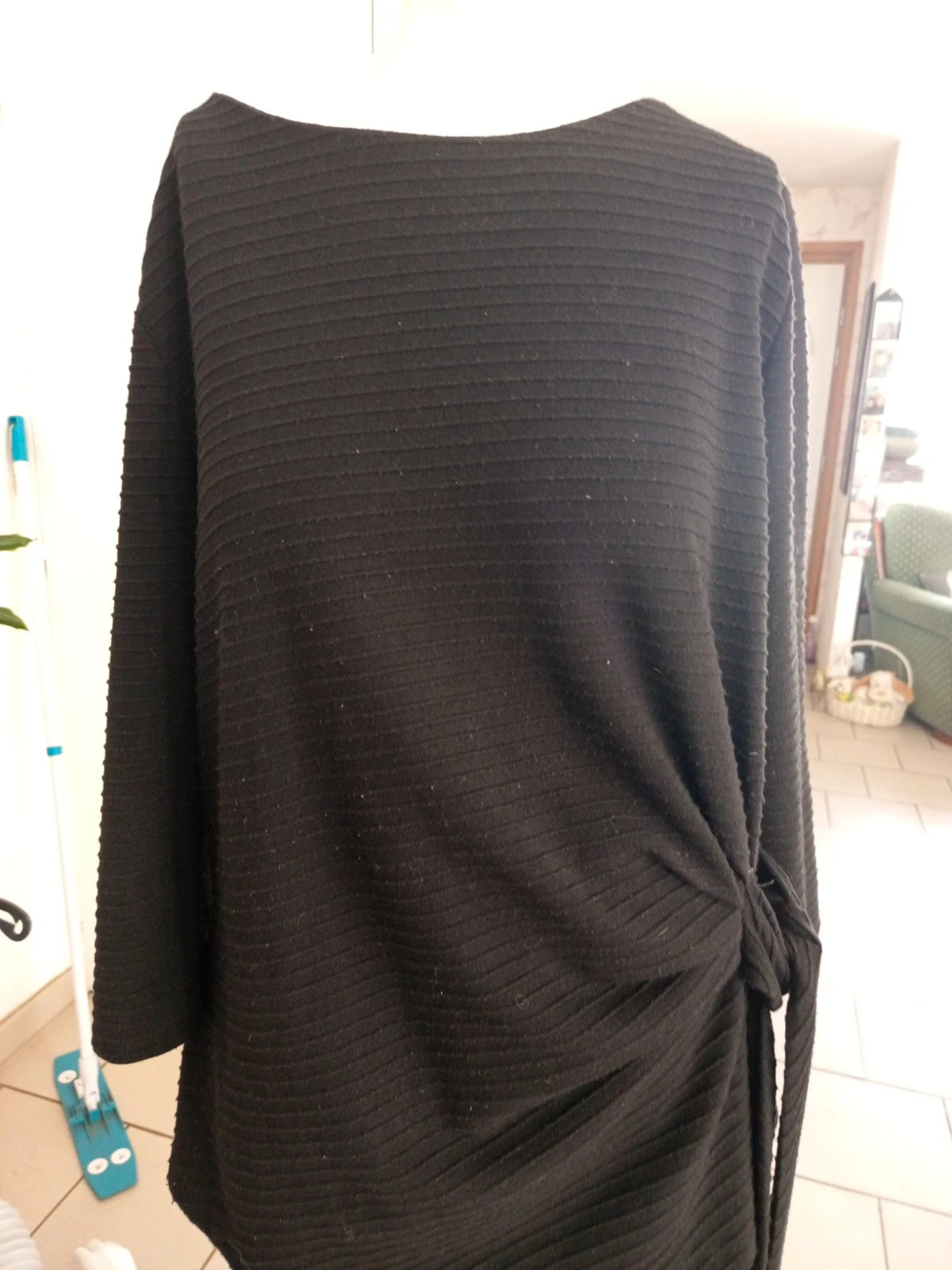 Top drapé asymétrique noir à nouer - Taille 42/44 (XL) – taille XL / 42 / 14 2