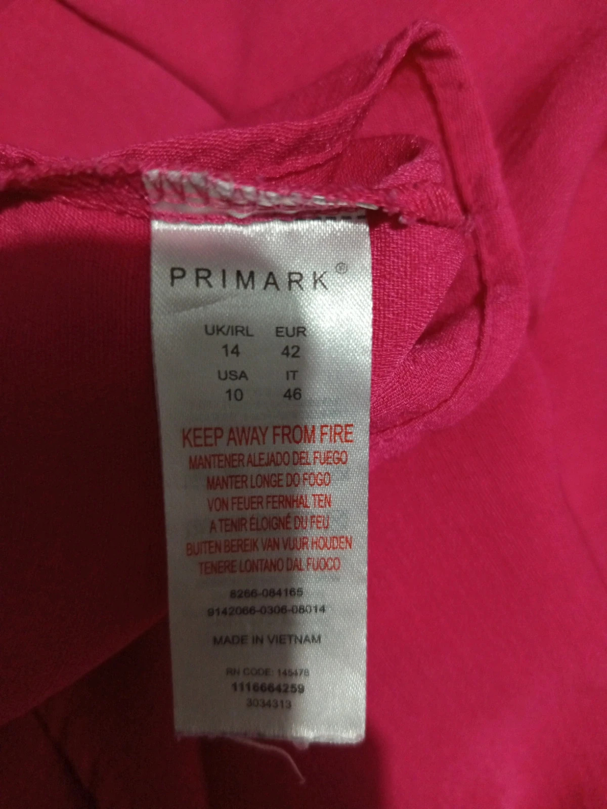 Top fluide fuchsia à volants Primark – Taille 42 (L) – Primark – taille L / 40 / 12 5