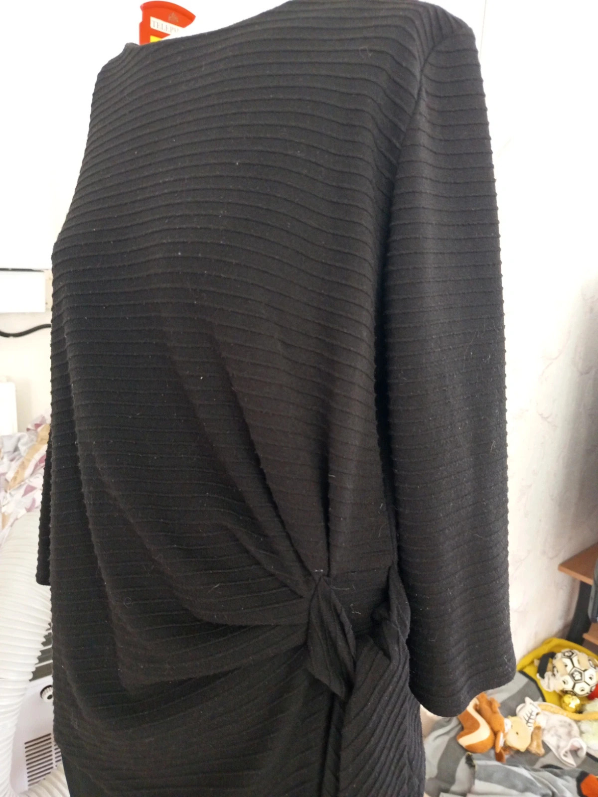 Top drapé asymétrique noir à nouer - Taille 42/44 (XL) – taille XL / 42 / 14 3