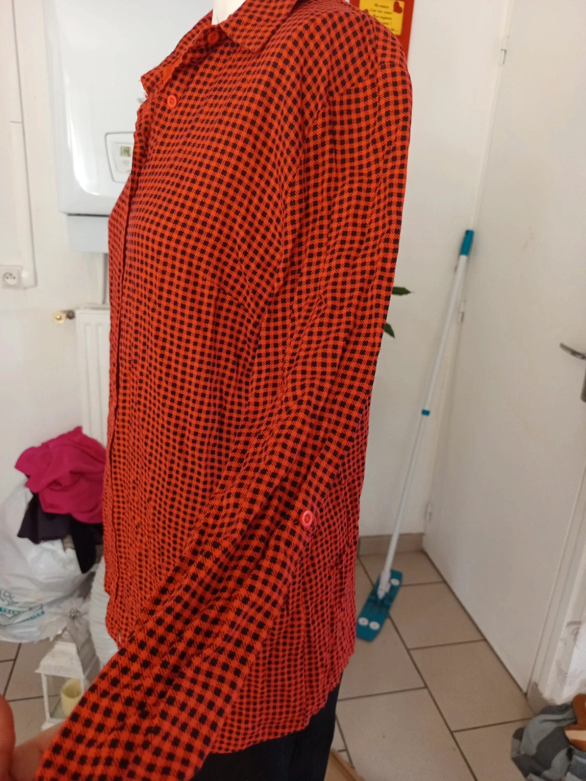 Chemise longue / Tunique à carreaux rouge et noir Blancheporte – Taille 40 (M) – Blancheporte – taille M / 38 / 10 3