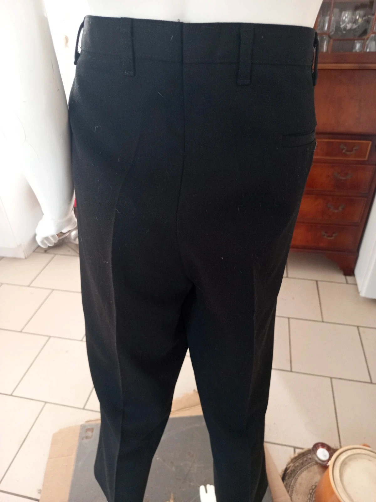 Pantalon habillé noir à pinces homme - T46 (T25 allemande) - Vintage – taille W36 | FR 46 3