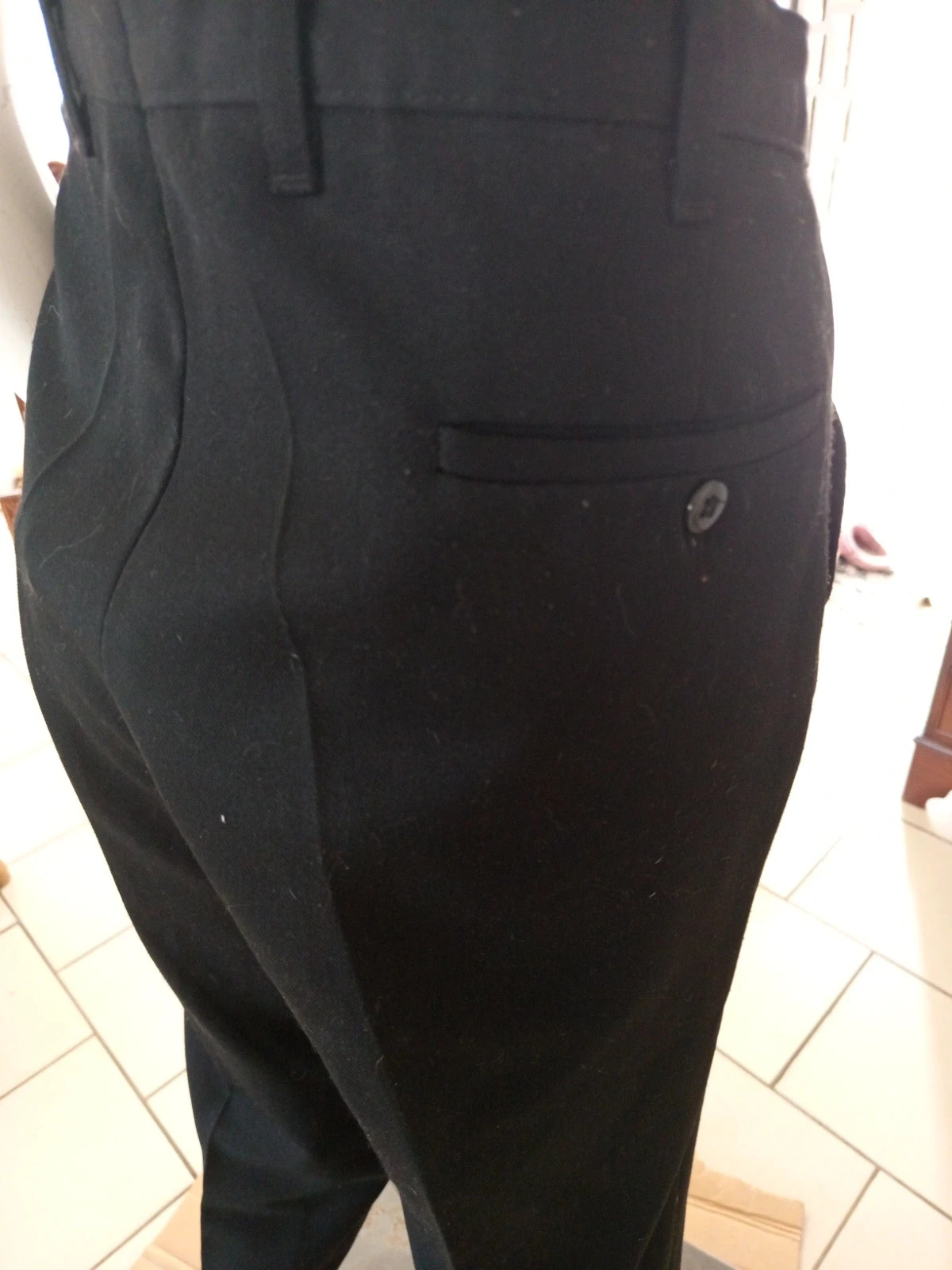 Pantalon habillé noir à pinces homme - T46 (T25 allemande) - Vintage – taille W36 | FR 46 4