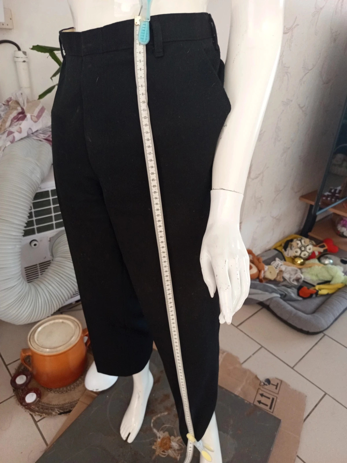 Pantalon habillé noir à pinces homme - T46 (T25 allemande) - Vintage – taille W36 | FR 46 5