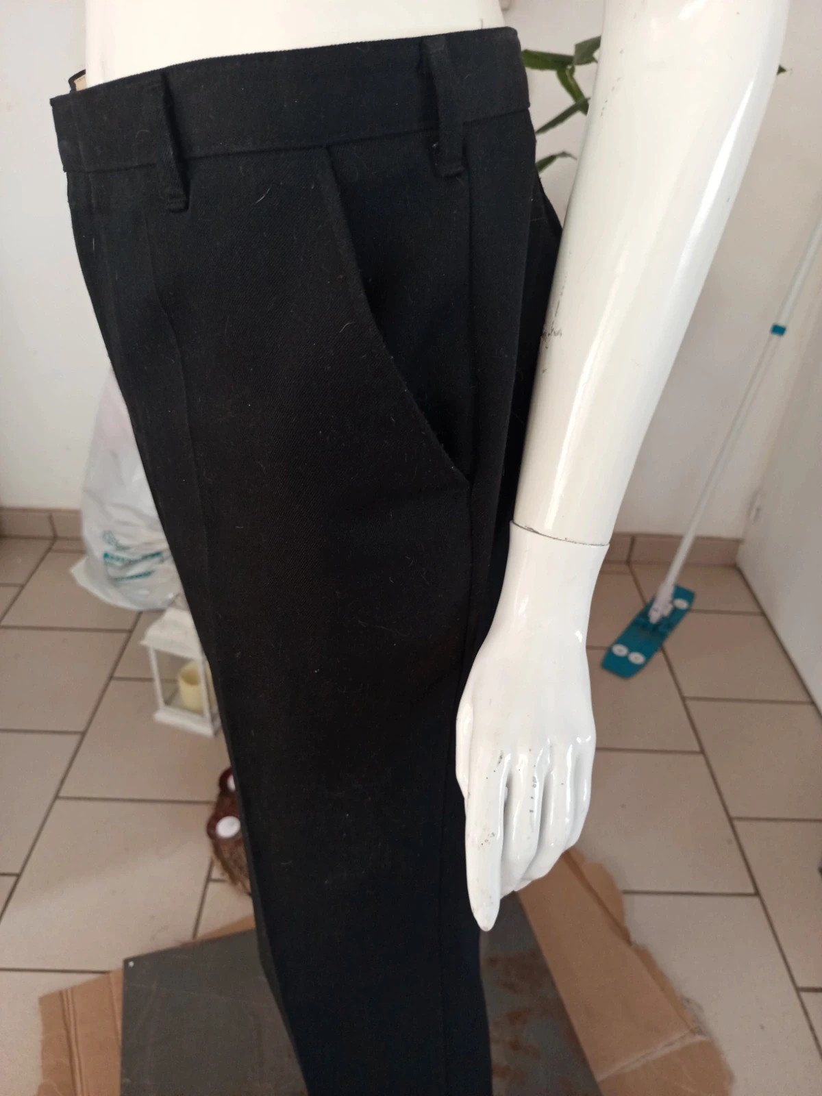 Pantalon habillé noir à pinces homme - T46 (T25 allemande) - Vintage – taille W36 | FR 46 2