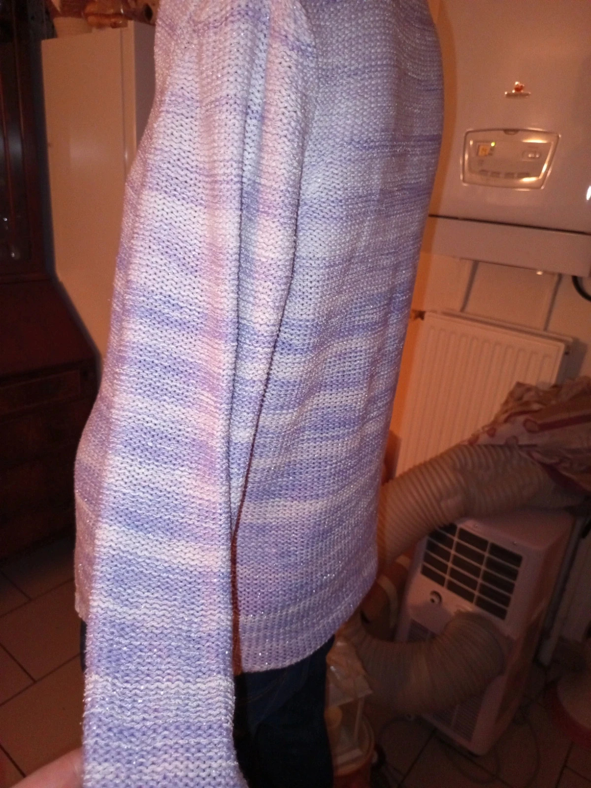 Pull en maille tricot violet / lilas brillant MONA - Taille 38 – taille M / 38 / 10 5