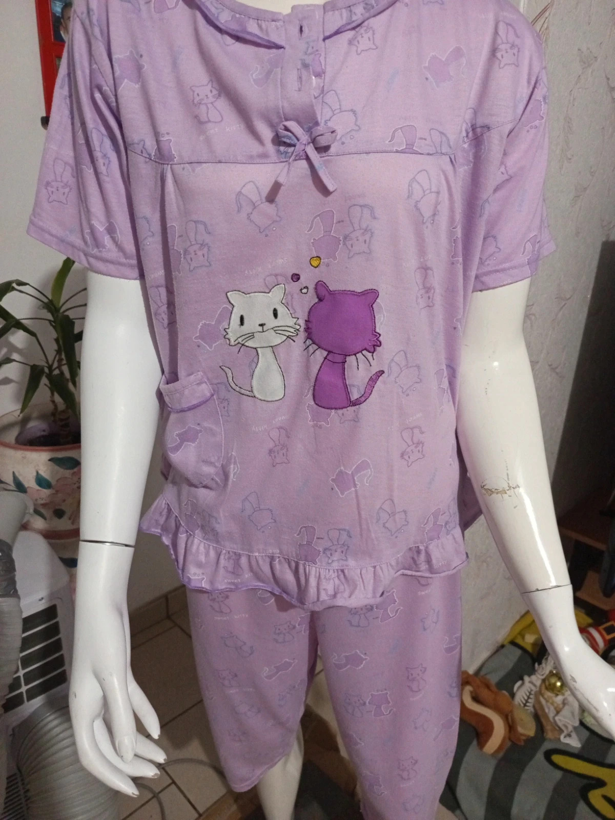 pyjama violet motif chats Tyzi – Taille M – TYZI – taille M / 38 / 10 3
