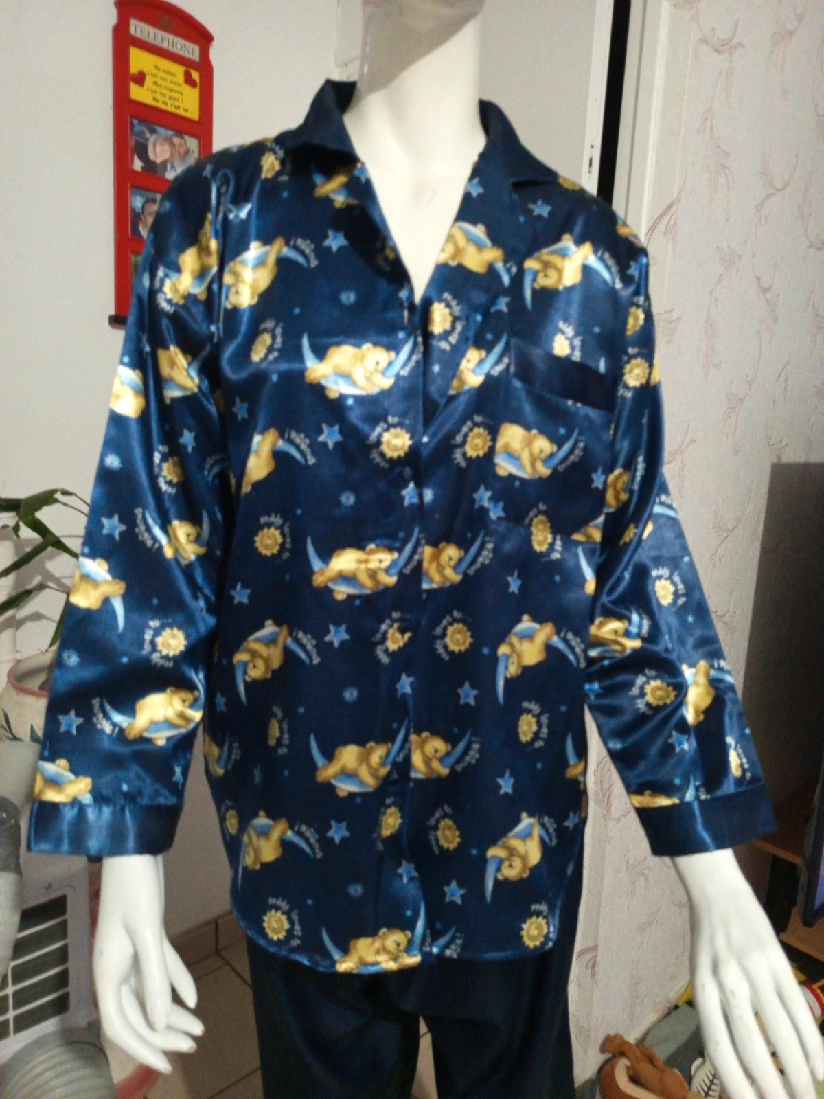 Ensemble Pyjama Satin Vintage Tres Jolie - Haut S / Bas M – taille S / 36 / 8 2