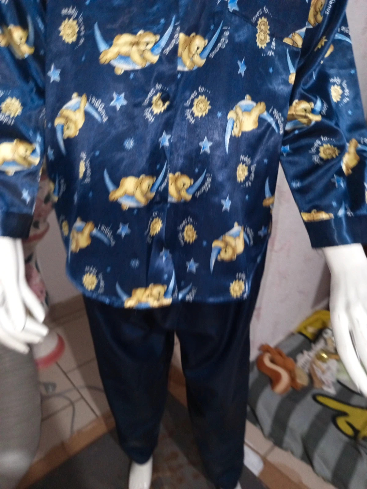 Ensemble Pyjama Satin Vintage Tres Jolie - Haut S / Bas M – taille S / 36 / 8 3