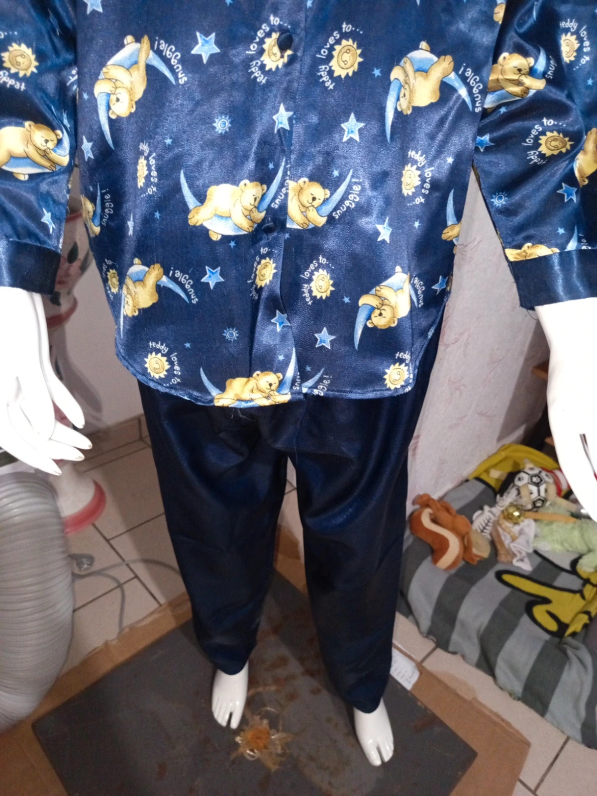 Ensemble Pyjama Satin Vintage Tres Jolie - Haut S / Bas M – taille S / 36 / 8 4