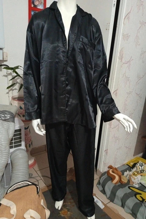 Pyjama fluide effet soie noir Taille M - My Collection – My Collection – taille M / 38 / 10