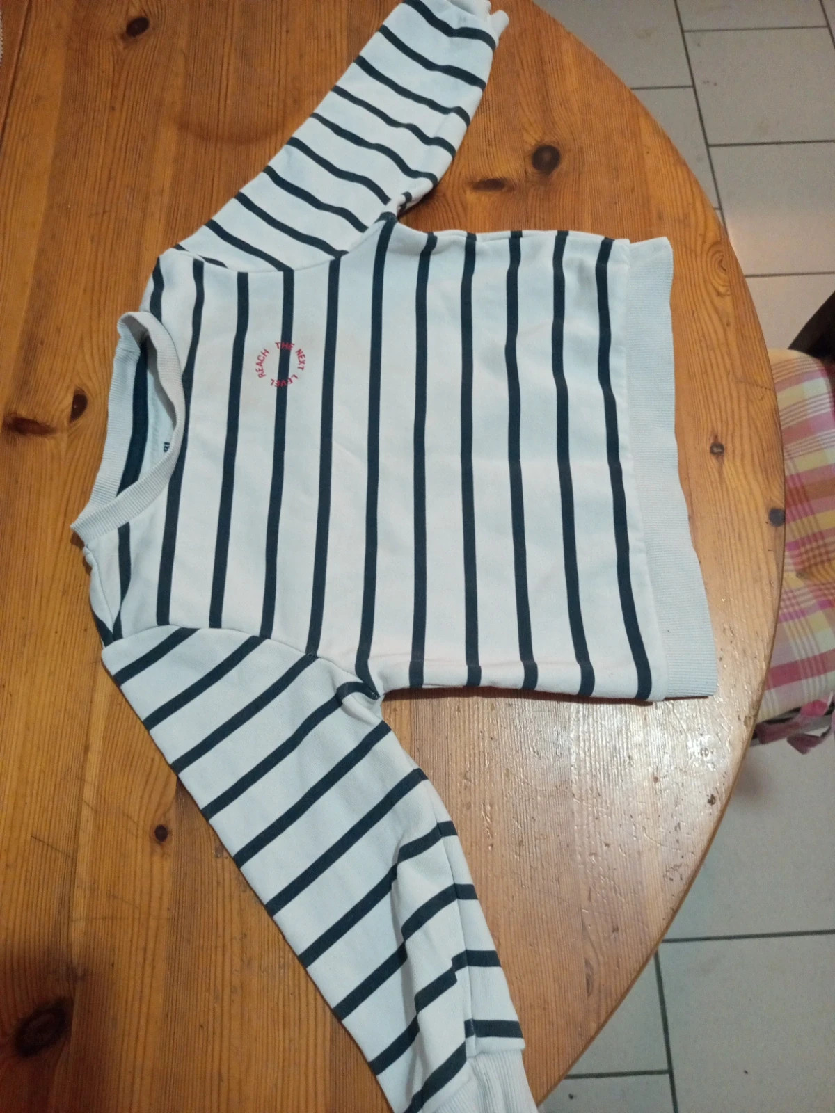 Sweat marinière écru et marine Kiabi 3 ans – Kiabi – taille 3 ans / 98 cm 2
