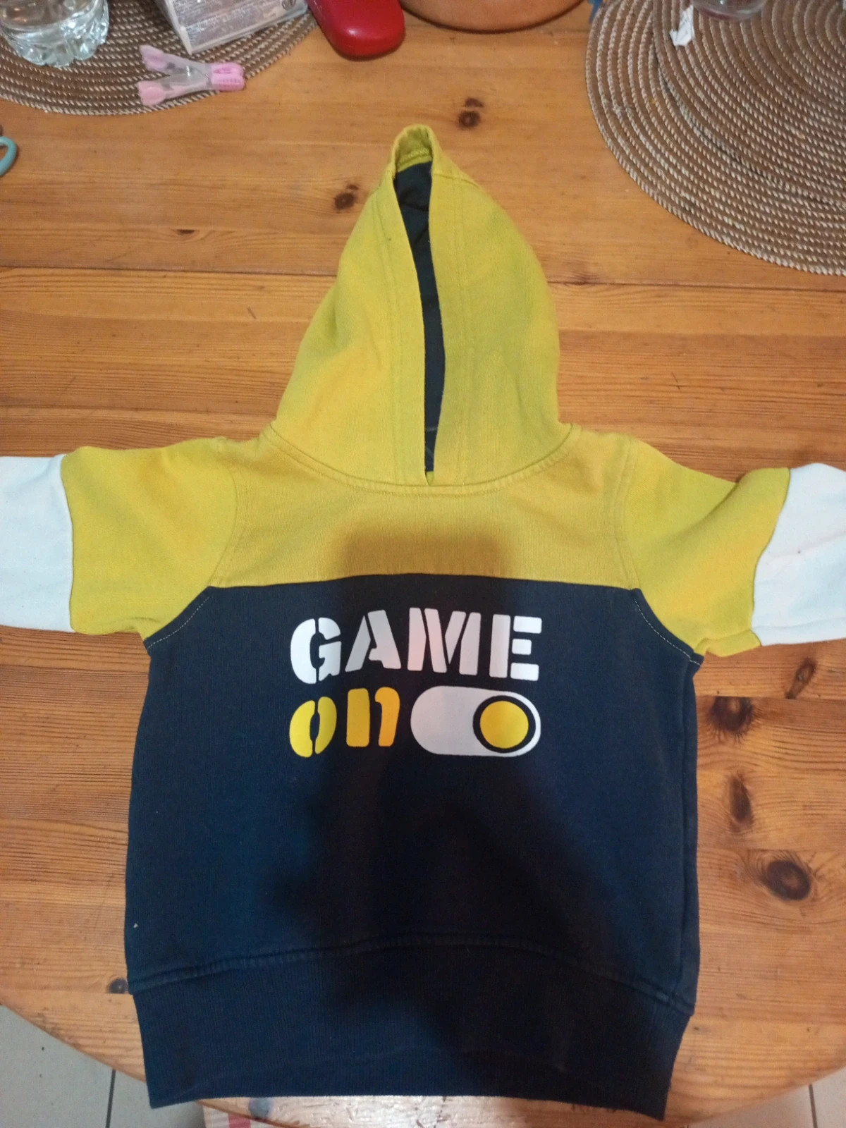 Sweat à capuche « Game On » style colorblock 3 ans – taille 3 ans / 98 cm