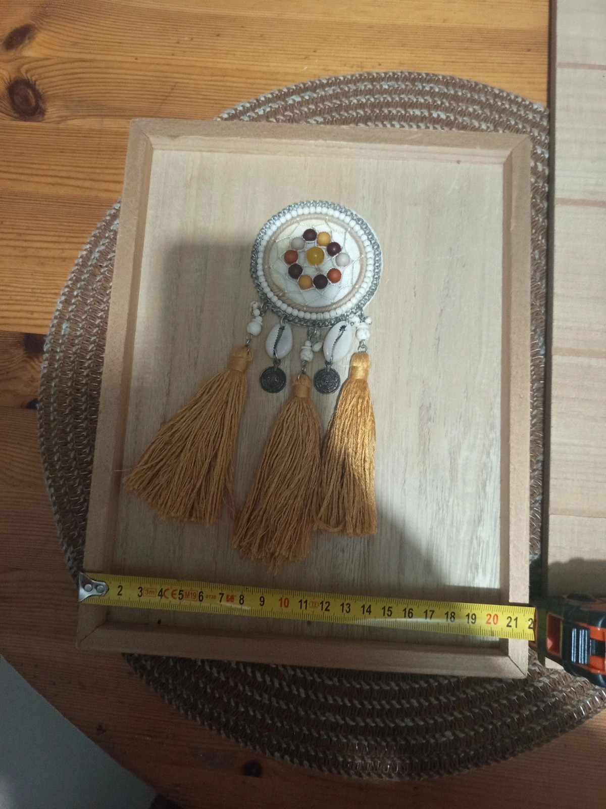 Lot de 2 tableaux bois attrape-rêves décoration bohème chic 4
