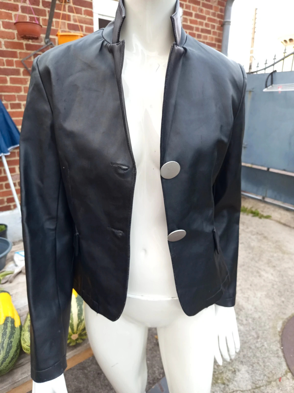 Veste courte simili cuir noire intense avec défauts – taille 3 / 40 – INTENSE – taille L / 40 / 12 2