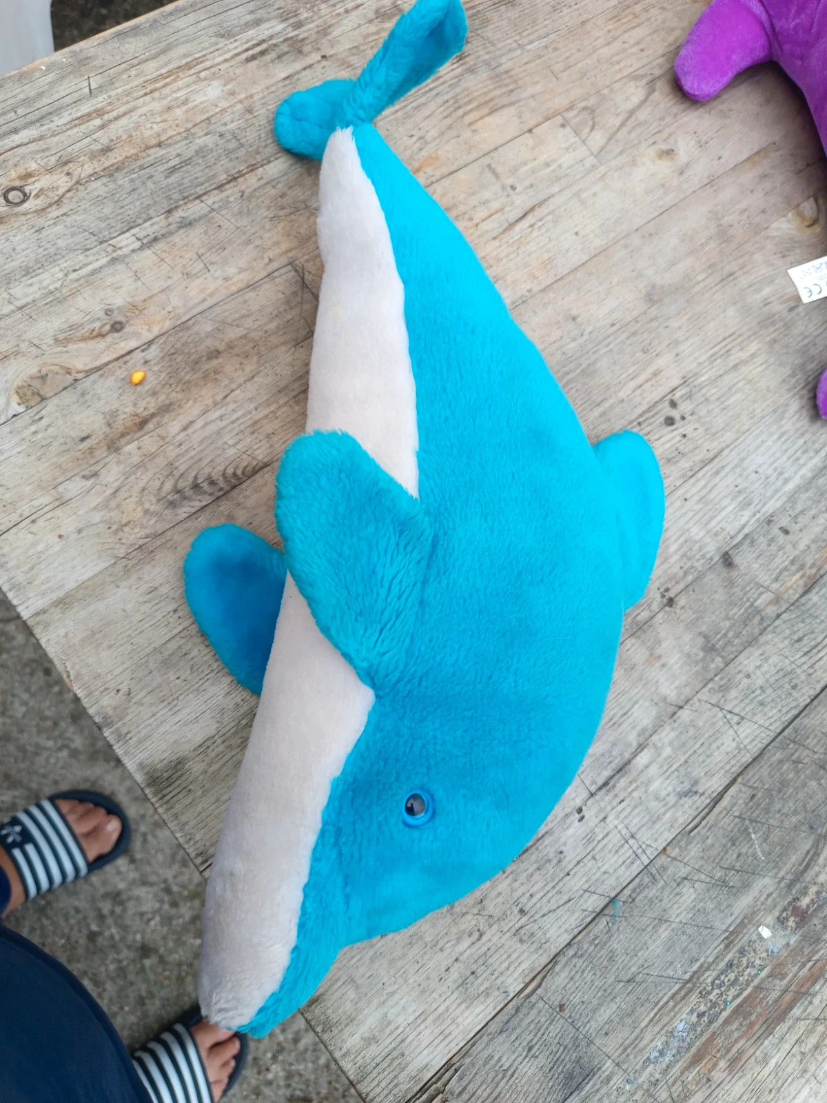 Lot de 3 peluches dauphins colorés (Bleu, Rose, Bleu/Jaune) – Sandy – taille Taille unique 5
