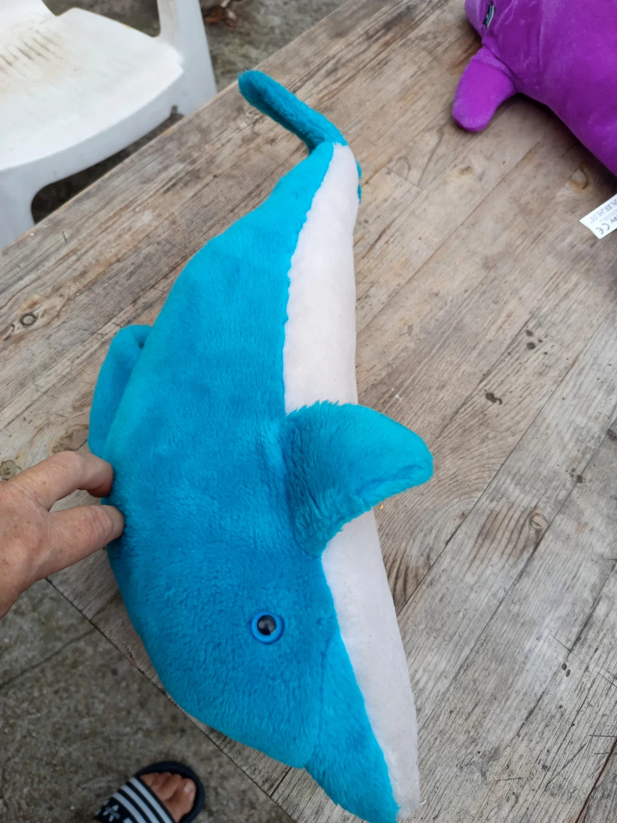 Lot de 3 peluches dauphins colorés (Bleu, Rose, Bleu/Jaune) – Sandy – taille Taille unique 3