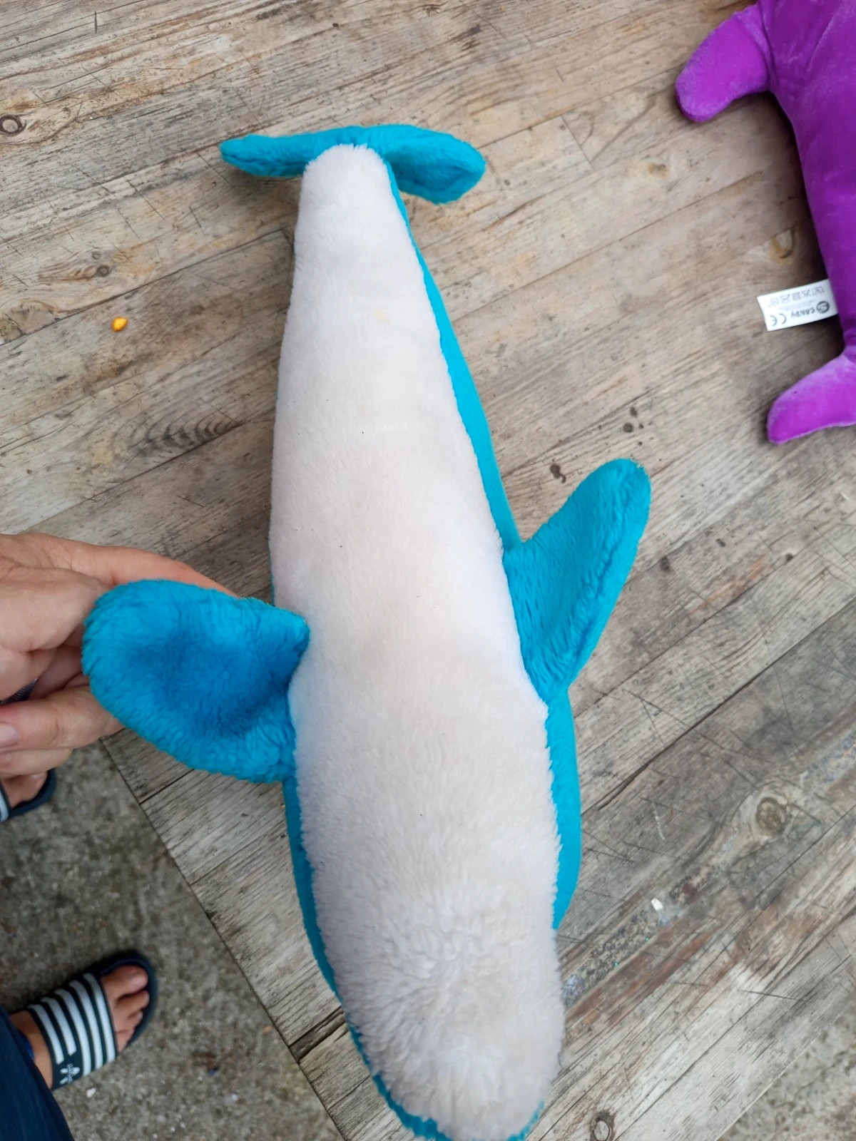 Lot de 3 peluches dauphins colorés (Bleu, Rose, Bleu/Jaune) – Sandy – taille Taille unique 4