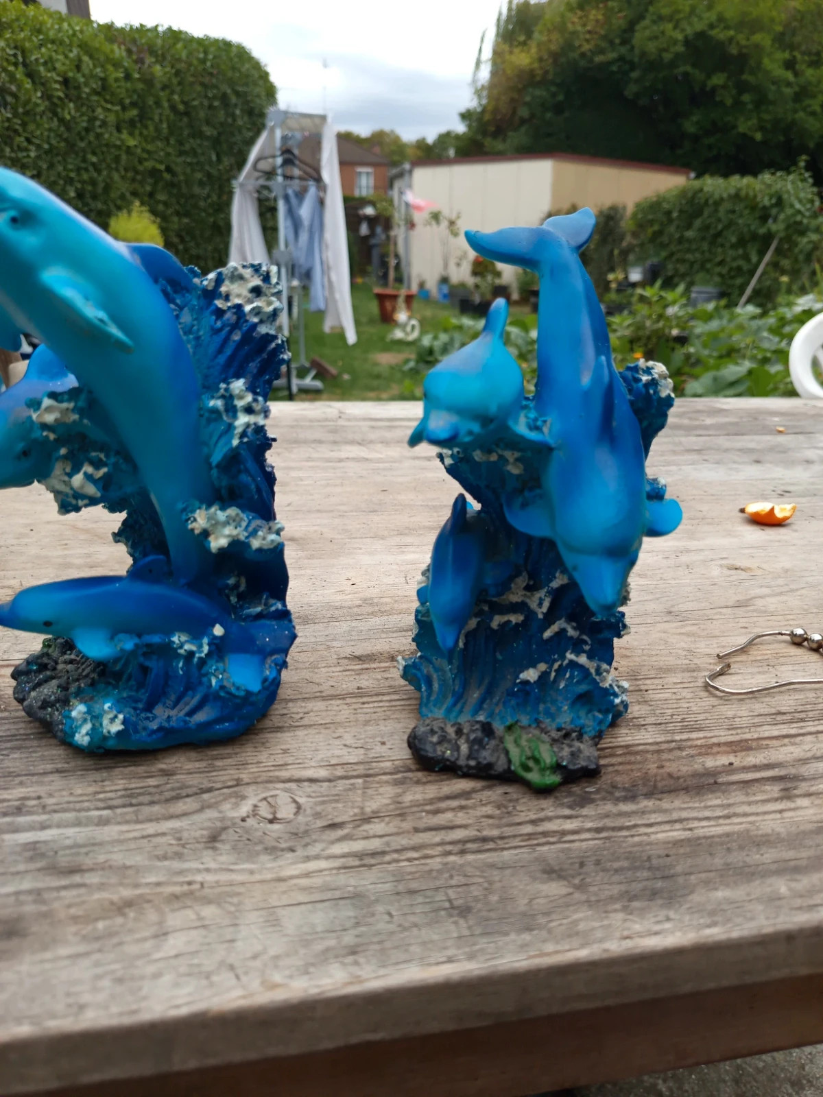 Duo Statuettes Dauphins Bleus Résine – Style Y2K Vintage / Kitsch 5
