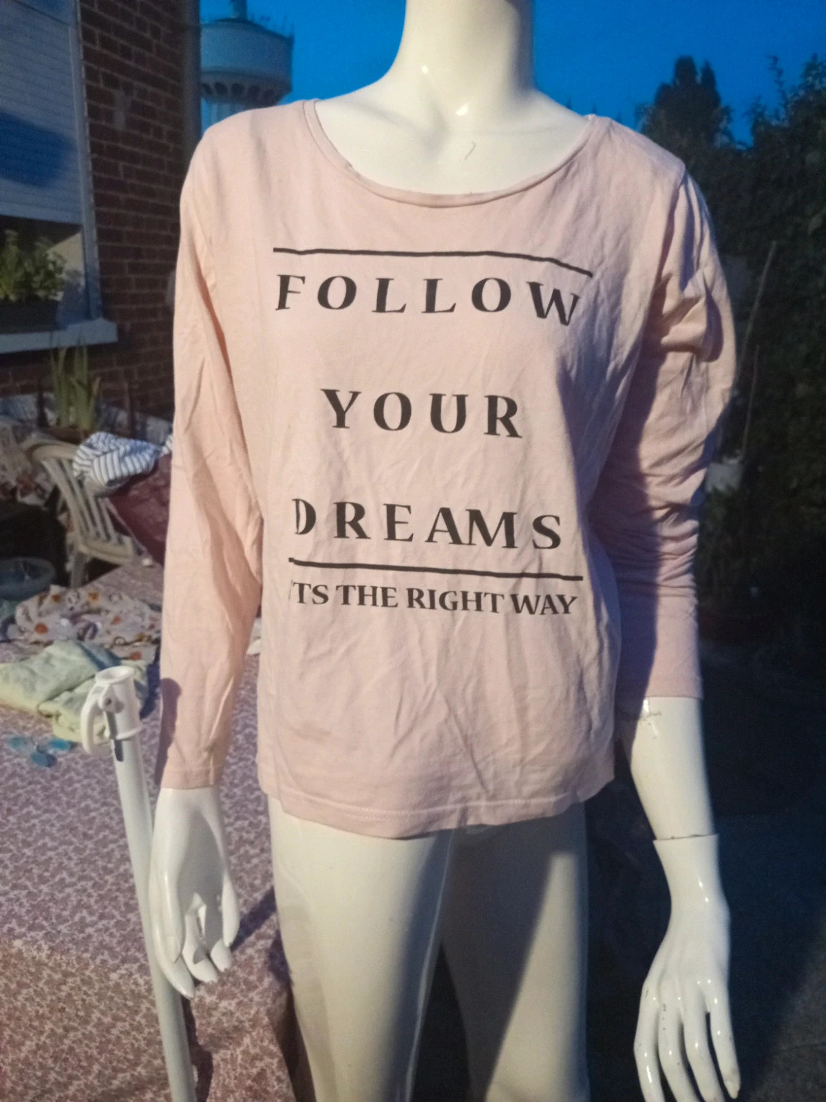 T-shirt manches longues rose Follow Your Dreams 9th Avenue – 9th Avenue – taille L / 40 / 12