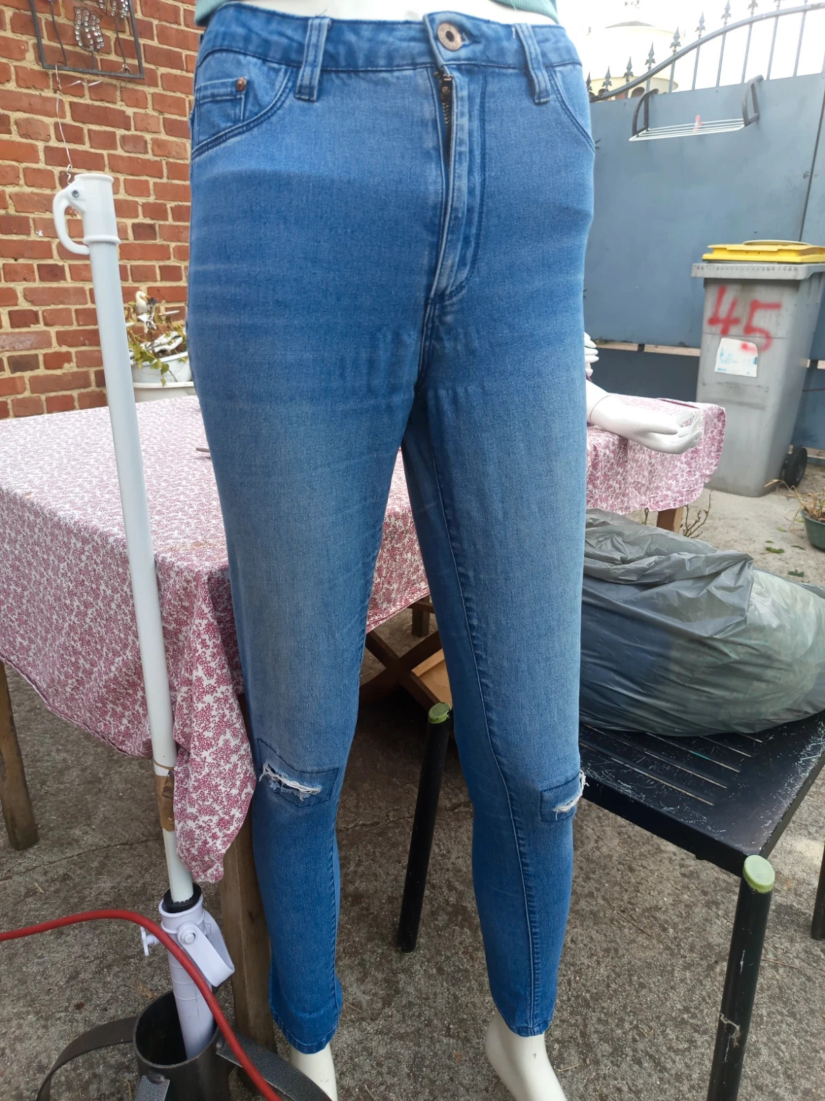 Jean skinny bleu taille haute troué Nice Girl 36 (S) – Nice Girl – taille S / 36 / 8 2